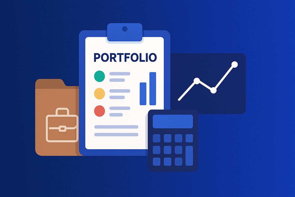 Illustration representing stock portfolio tracking